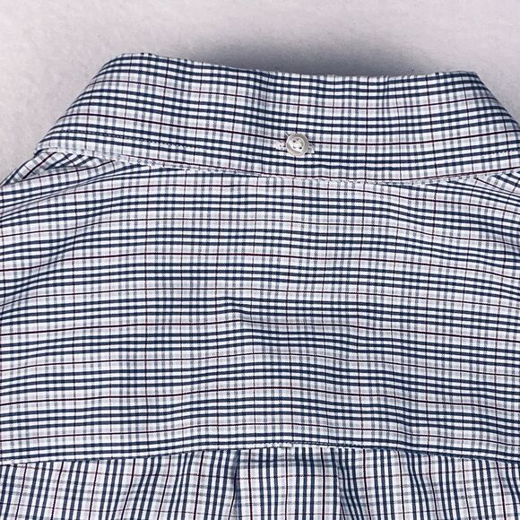 Duluth Trading Co Button Down Shirt Relaxed Mens XL Blue White Red Plaid Cotton - Picture 8 of 14